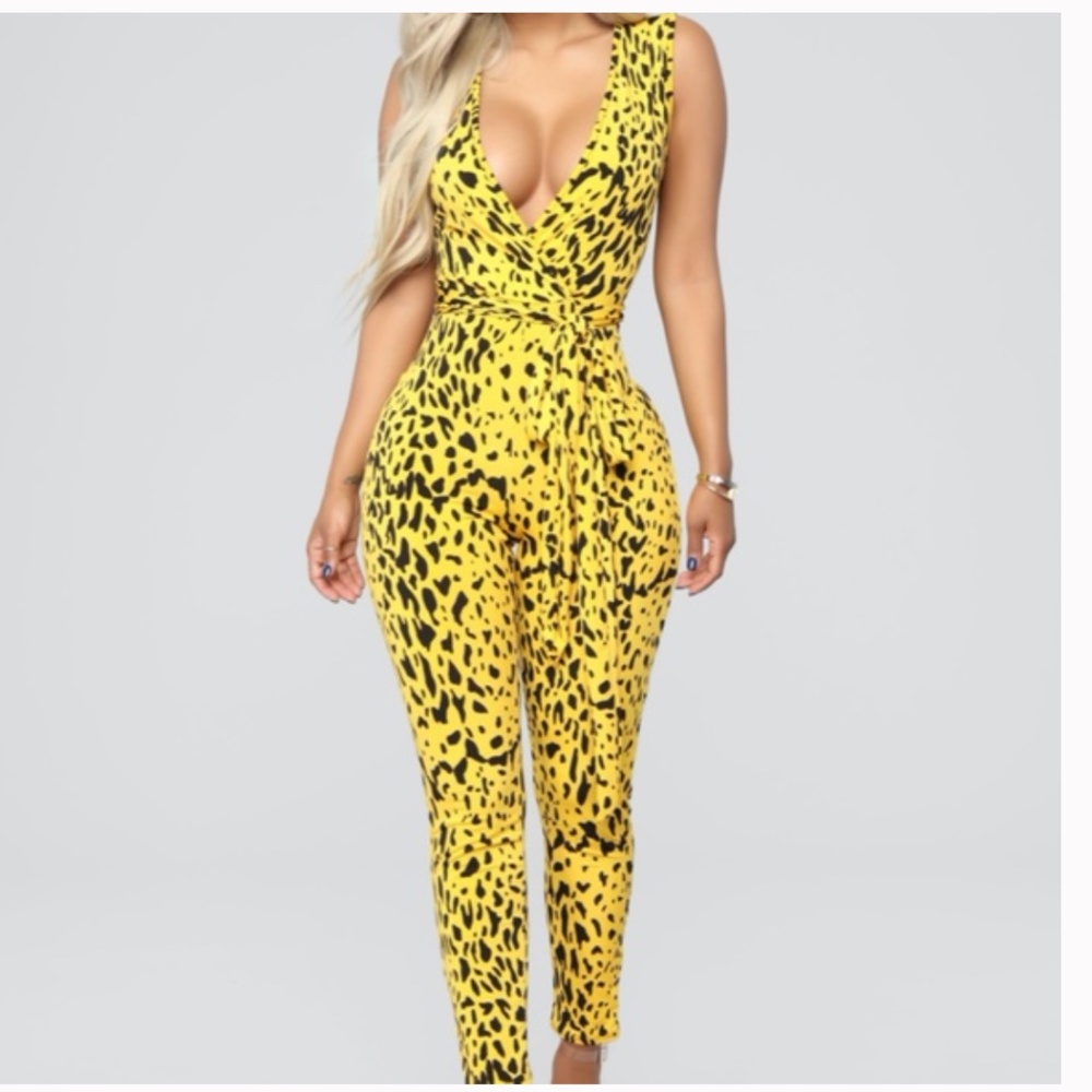Fashion Nova Sexy Leopard Print Jumpsuit